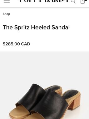 Poppy Barley Black Leather Spritz Heeled Sandal